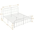 thumbnail image 5 of Katkuca Metal Bed Frame with Headboard & Footboard, Steel Slat Support Mattress Foundation, King Size, White, 5 of 8