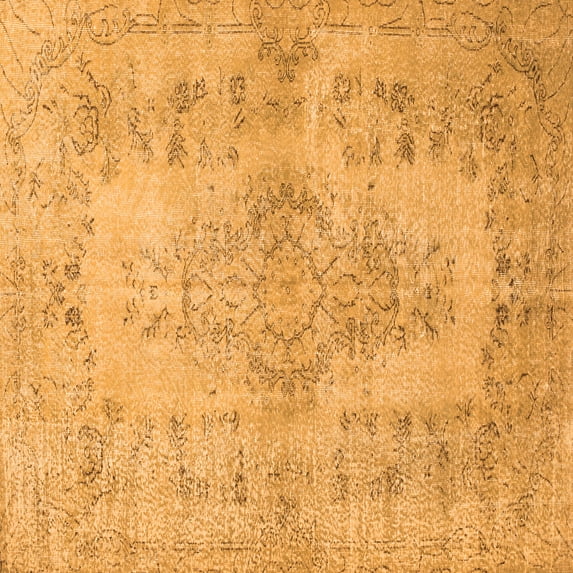 Ahgly Company Indoor Square Persian Orange Traditional Area Rugs, 4' Square