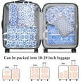 thumbnail image 3 of Compression Packing Cubes for Suitcases, 8 Set Travel Luggage Organizer Bags, Lightweight Waterproof Smell Proof Blue Pottery & Paisley Packing Cubes as Travel Accessories for Women, 3 of 6