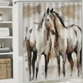 thumbnail image 6 of Shiartex Horses Printed Shower Curtain 100% Polyester Fiber Washable Bathroom Decoration with Hooks 36x72, 6 of 7