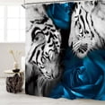 thumbnail image 2 of JOOCAR Tiger Couple Shower Curtain Set with 12 Hooks Washable Polyester Fabric 72"x72" inch, 2 of 7