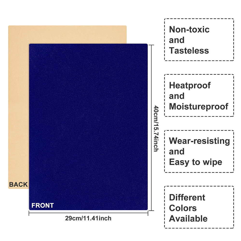 Jewelry Flocking Cloth Self-adhesive Fabric Blue 40x28.9~29cm 12sheets/set