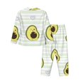 thumbnail image 2 of Kll Avocado Of A Hear Print Women'S Long Sleeve Pajamas With Pants Sleepwear Loungewear 2 Set-Xx-Large, 2 of 9