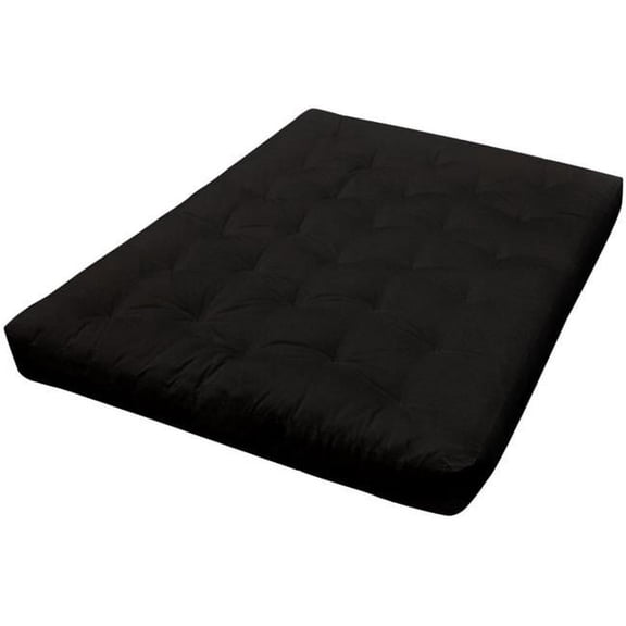 Gold Bond 611 8 in. Double Foam-Cotton Microfiber Futon Mattress, Black - Full Size