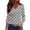 Gray B, variant on Women's Tops Shirts Blouses Fashionable Casual Polka Dot Print V-Neck Three Quarter 3/4 Sleeve Slit Hem Daily Wear Office Vacation 2025 Trendy Regular Fit T-Shirt Black B L