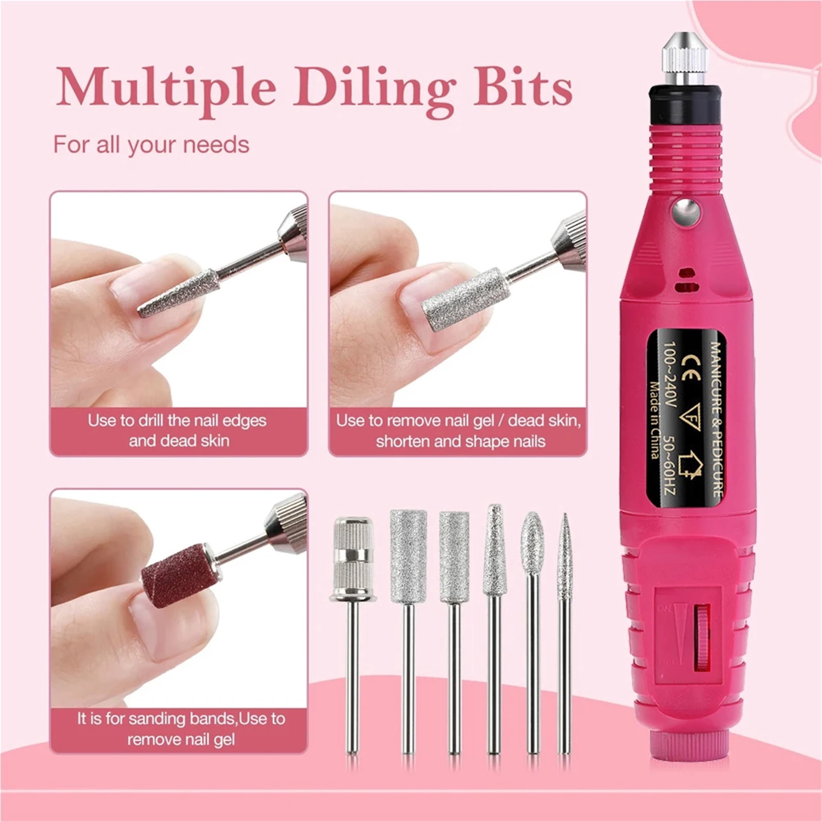 Nail Drill Machine Electric Manicure Milling Cutter Set for Manicure Drill Nail Polishing Tools Kit Nail Equipment