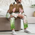 thumbnail image 7 of Yiaed Brown Bunny Print Men’s Pajamas Set - Long Sleeve Button Down Sleep Shirt and Pajama Bottoms Sleepwear Set Mens Pjs Sets Men's Pajama Bottoms-Large, 7 of 7