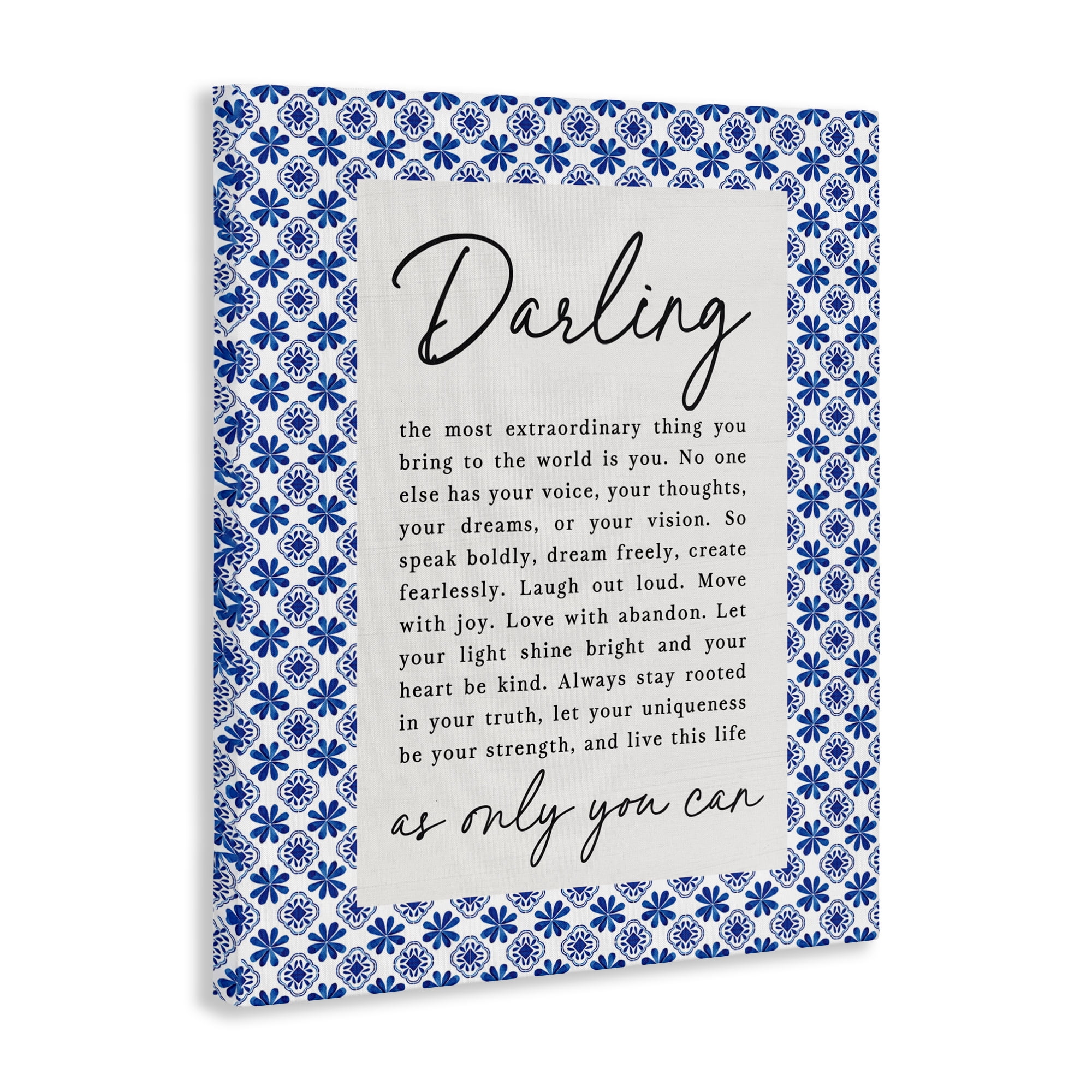 Darling Only You Can Inspiring Canvas Wall Art, design by Lettered and Lined