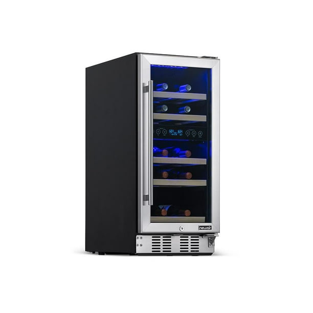 NewAir Dual Zone 15 in. 29Bottle BuiltIn Wine Cooler Fridge with