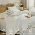 thumbnail image 3 of Cotton Duvet Cover Queen Size Pinstriped Comforter Cover with Button Washed Cotton Breathable Soft Solid Bedding Set Duvet Cover ×in & Pillowcases (NO Comforter), 3 of 9