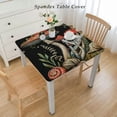 thumbnail image 2 of nygtbtfer Fitted Oval Elastic Edge Tablecloths, Mushroom Skull Skeleton Floral Plant Flower Washable Spill Proof Table Cover, for Travel Christmas Picnics Parties Outdoor White, 2 of 7