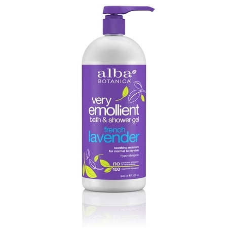 Alba Botanica Very Emollient Bath & Shower Gel French Lavender, 32 (Best Shower Gel For Very Dry Skin)