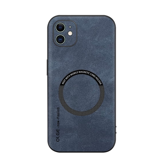 Designed for iPhone 16e Magnetic Case, [Compatible with Magsafe] Military Shockproof Protective PU Leather Matte Back Anti-Scratch Phone Case for iPhone 16e,Blue