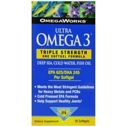 OmegaWorks Ultra Omega 3 EPA / DHA Fatty Acids Support Joint Health, 30 ct