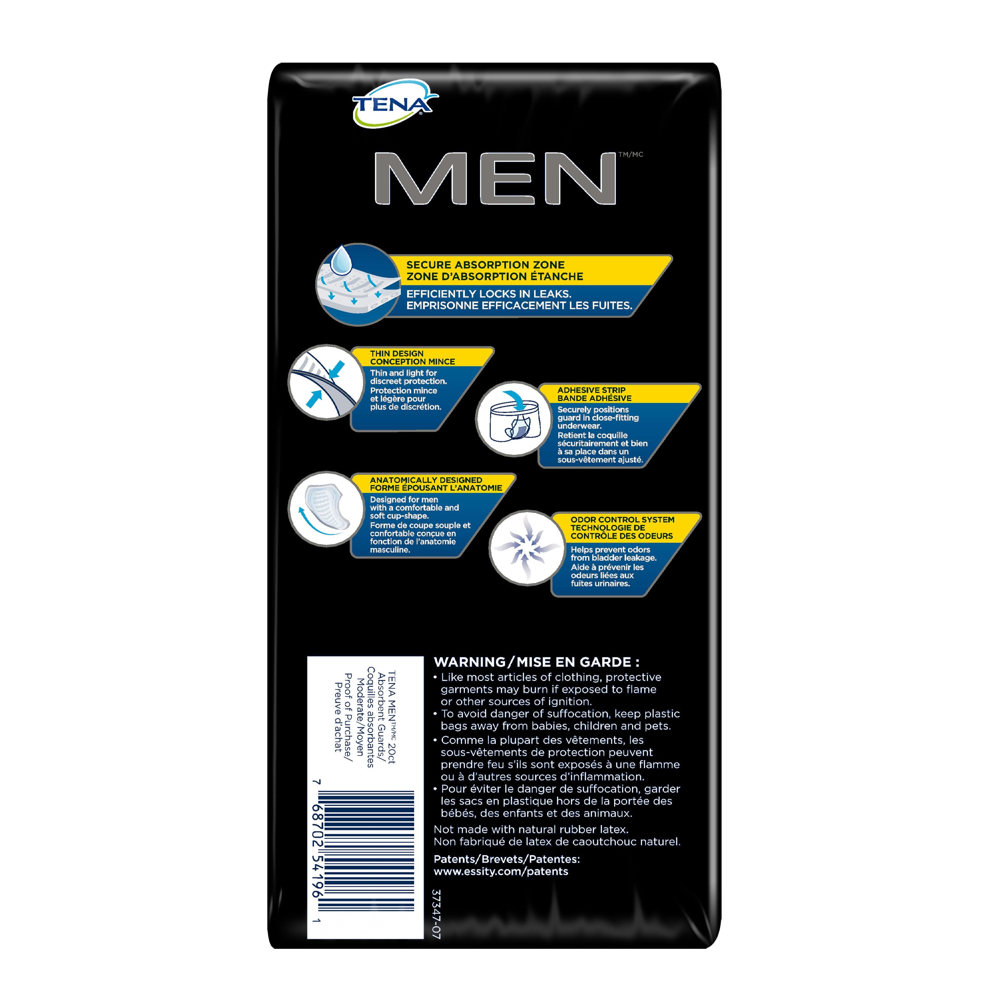 TENA Men Maximum Male Incontinent Pad Contoured 8 L 50600, Maximum, 20 Ct,  20 ct - Foods Co.