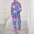 thumbnail image 3 of Pajama Sets for Women 2 Pcs, Disco Roller Skates Button Down Long Sleeve Sleepwear Lounge PJ Sets, 3 of 6