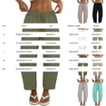 thumbnail image 4 of Womens Wide Leg Barrel Pants Palazzo Casual Flowy Beach Cropped Harem Pants Summer 2026 Casual Drawstring Capris (Turquoise,2XL), 4 of 5