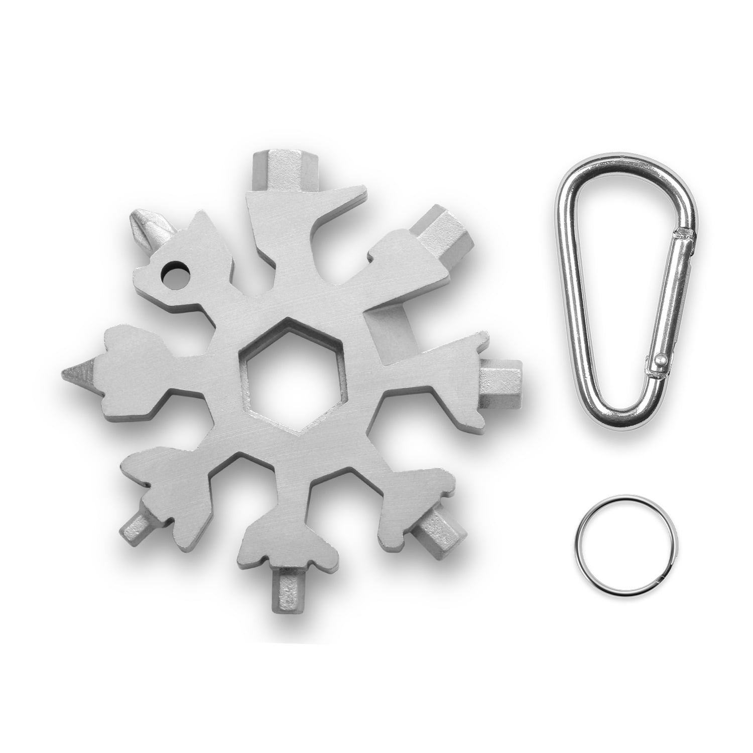 18-in-1 Stainless Steel Snowflake Multi-Tool Womdee Card Keychain Screwdriver Bottle Opener Combination Tool for Outdoor EDC Tools & Multifunctional Repair
