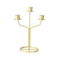 thumbnail image 2 of Candelabro de 3 brazos, candelabro cónico, centro de mesa, candelabro de Metal, soporte para velas para bodas, hoteles, y chimeneas Dorado, 2 of 9