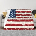 thumbnail image 1 of Balery Vintage American Flag Manta de Franela con Dibujo, Lujo Ultra Suave y Cálido, Antipelusa y Resistente a las Arrugas para Cama, Sofá, Camping -80"x60", 1 of 6