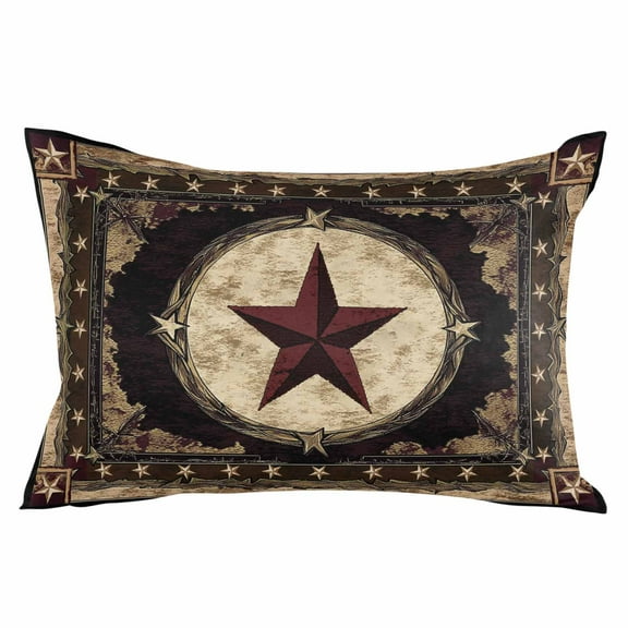 Western Stars Brown Throw Pillow Cover 16 x 24 Inch Decorative Pillow Cover Farmhouse Country Vintage Wood Grain Lumbar Pillowcase Seasonal Rectangle Cushion Case for Couch Sofa Bed Living Room