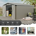 thumbnail image 3 of Campcraft 10x14 FT Outdoor Storage Shed - Metal Garden Shed with 3 Lockable Doors, Utility Tool Storage, 4 Vents, Light Grey, 3 of 9