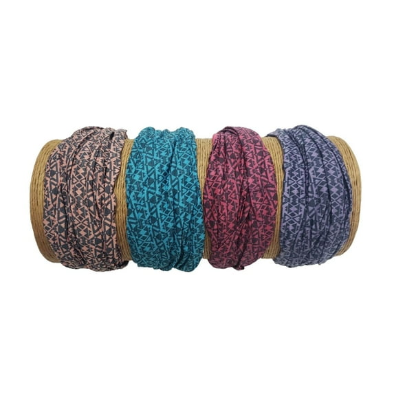 Bamboo Trading Co Set of 4 Boho Wide Headbands Exotic Tribal Print Headwraps