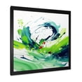 thumbnail image 2 of Designart "Expression of White and Green Abstract Ink II" Abstract Framed Wall Art Decor - Modern Green Abstract Painting Living Room Framed Canvas Art, 2 of 6