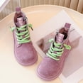 thumbnail image 5 of MEZZALL Child Girls Fashion Suede Ankle Boots With Side Zipper And Lace Up Design Autumn Winter Casual Wear Comfortable Sole Lovely Outdoor Solid Color Shoes, 5 of 7