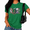 Green, variant on Women's White Floral Nurse T-Shirts Colorful Medical Graphic with Leopard Print Tops