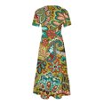 thumbnail image 4 of Fankiway Jupe Mi-Longue à Manches Courtes et Col Rond pour Femmes avec Imprimé, Robe à Double Poche, Robes d'Été pour Femmes, Robes pour Femmes Grande Taille en Liquidation, 4 of 4