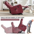 thumbnail image 4 of Power Lift Recliner Chair, Massage & Heat for Elderly, USB Charging, 155° Recline, Heavy Duty, Red, 4 of 13