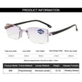 thumbnail image 3 of Bifocal Anti Blue Reading Glasses Portable Rimless Multifocal Presbyopic Glasses Magnification Diamond Cuttings, 3 of 10