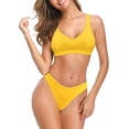 thumbnail image 1 of Conjunto de bikini deportivo para mujer, de dos piezas, acanalado, liso, para mujer Amarillo XL Amarillo XL Xishao ropa, 1 of 2