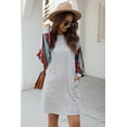 thumbnail image 2 of Delicate Soft Striped Spring Long Sleeve Tunic Dress, 2 of 4
