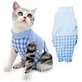 thumbnail image 1 of Plaid Cat Recovery Shirt Breathable Kitten Recovery Clothes Cat Recovery Suit, 1 of 10