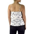 thumbnail image 3 of Blossoms Print Laced Neck line Spaghetti Strap Blouse Top Shirt, 3 of 4