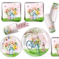 thumbnail image 4 of Ensemble de Vaisselle Jetable à Fleurs Printanières - Biodégradable Écologique, 4 of 6