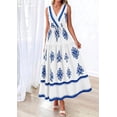 thumbnail image 5 of PRETTYGARDEN Womens Floral Maxi Dress Sleeveless Vneck Belt Ruffle Long Dresses Boho Summer Beach Vacation Clothes, 5 of 10