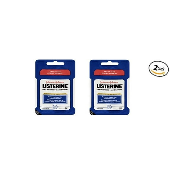 Listerine Waxed Dental Floss Unflavored Value Size 200 Yard (Pack of 2