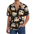 thumbnail image 3 of Xecao offers the Flower Fox for Men's Casual Short-sleeved Shirt, a button-up collared shirt with a pocket, perfect for beach vacations and yacht travel in the Large size., 3 of 7