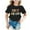 Black, variant on Girls Fashion Casual Printed Short Sleeve Round Neck Tee for Back to School Season Short Sleeve Shirt for Girls Tees Kids Tshirts Clothes Summer Tops T-Shirt