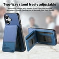 thumbnail image 2 of For iPhone 16 Wallet Phone Case,Twill Pattern Design,With Card Slots,Flip Premium PU Leather Magnetic Closure Kickstand Heavy Duty Protective Shockproof Rugged Phone Case,Blue, 2 of 9
