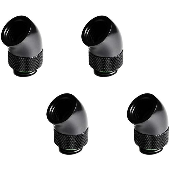 Barrow G1/4" Male to Female Extender Fitting, 45° Rotary, Black, 4-pack