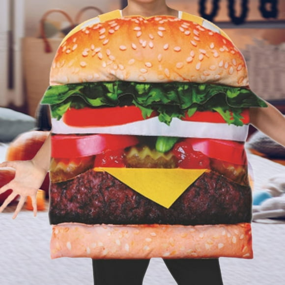 Unisex Food Hamburger Costume Cosplay Party Accessories for Parties Carnival Kids