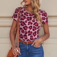 thumbnail image 4 of Goofa Rose Leopard Print Printed Women Rash Guard Short Sleeve,Tummy control Swimsuit Surfing Swimsuit Bathing Suit One Piece Swimsuit UPF 50-Medium, 4 of 9