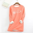 thumbnail image 2 of Sous-vêtements Thermiques pour Femmes Haut Col Rond Coupe Ample Imprimé Décontracté Chaud Manches Longues pour Automne Hiver Confort, 2 of 3