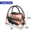 thumbnail image 2 of Yiaed Black Cat Pink Bathroom Print Lunch box lunch bag Portable Insulated Lunch Box for Women Men Cooler Tote Bag with Front Pocket for Work Picnic Travel, 2 of 6