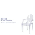 thumbnail image 5 of BizChair 4 Pack Transparent Oval Shaped Stacking Side Chair with Artistic Pattern Design, 5 of 14
