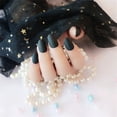 thumbnail image 4 of Qarigey 24 piezas de prensa mate de cabeza redonda pequeña en las uñas DIY uñas acrílicas artificiales Juegos de manicura 1 negro mate, 4 of 4